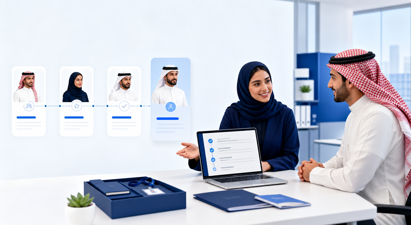 فريق توظيف سعودي يراجع رحلة المرشح وتهيئة الموظف الجديد